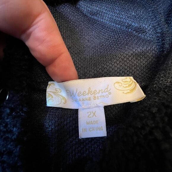 Cozy Navy Hoodie with Elastic Waist 2X - Picture 5 of 9